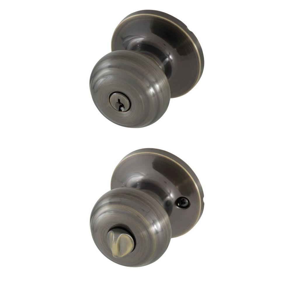 UPC 814113017677 product image for Honeywell Classic Antique Brass Entry Door Knob | upcitemdb.com