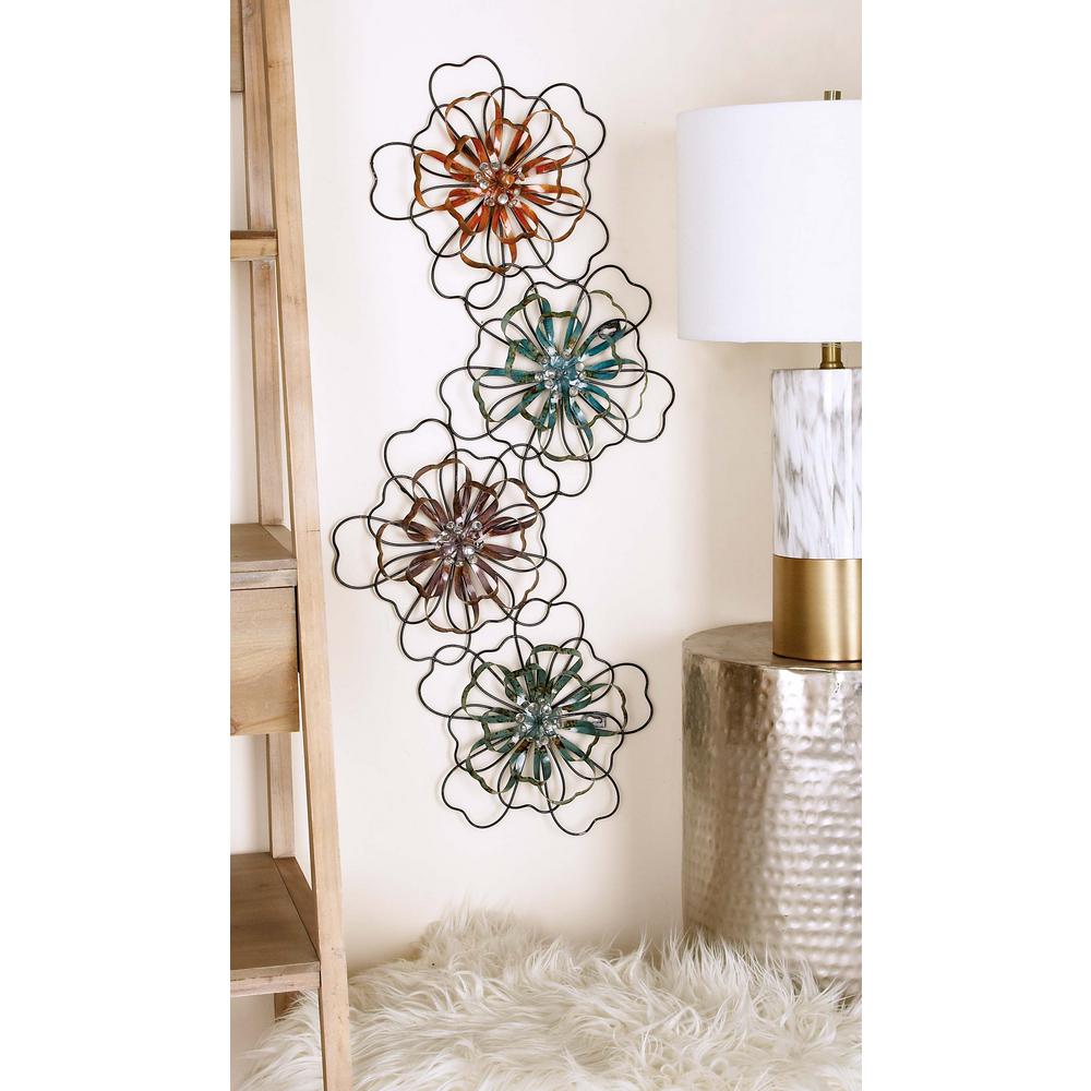 Abstract Floral Metal Wire And Ribbon Wall Decor Abstract Floral Metal Wire And Ribbon Wall Decor