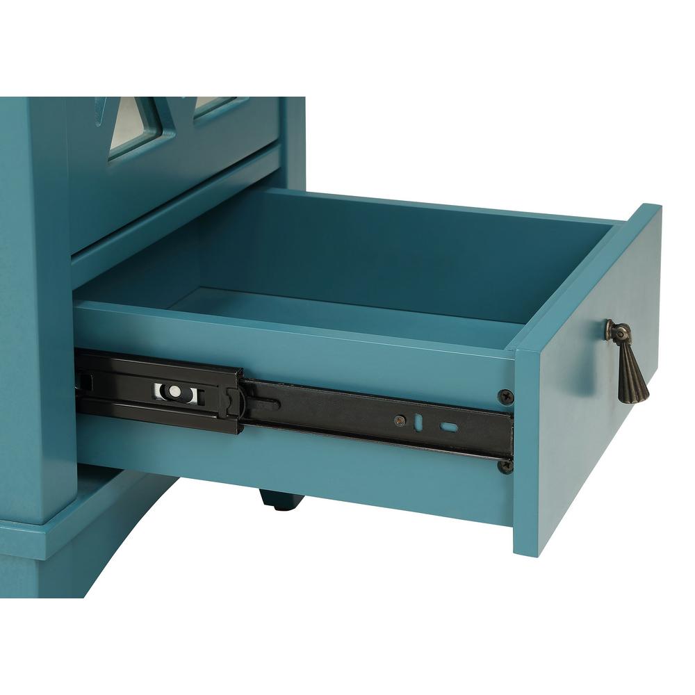 Acme Furniture Ceara Teal Storage Cabinet 97380 The Home Depot