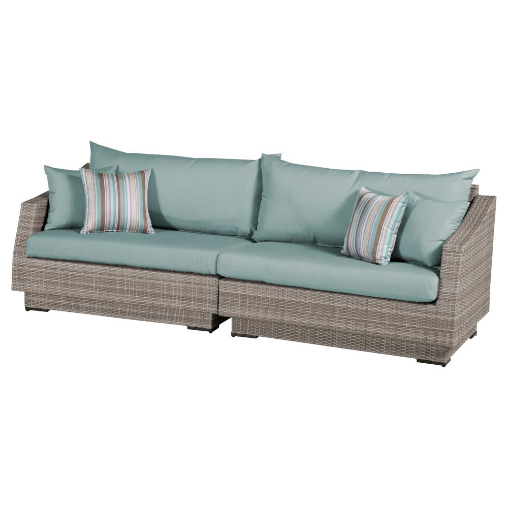 Rst Brands Cannes 2 Piece All Weather Wicker Patio Sofa With Bliss