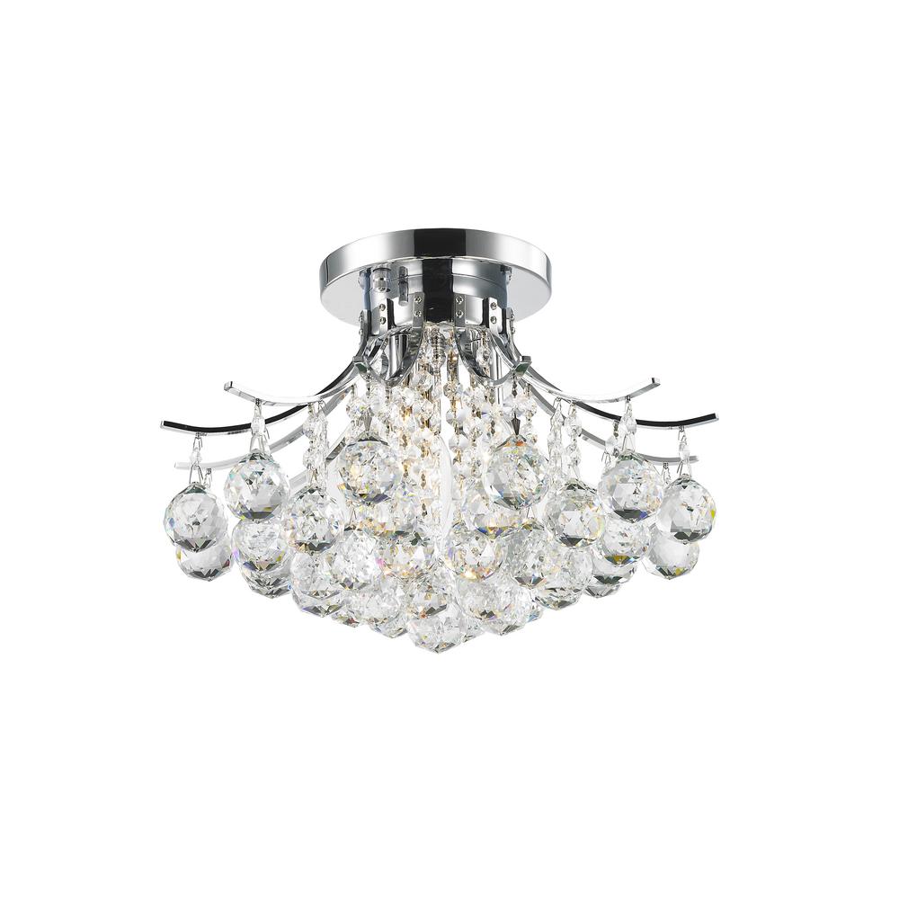 Worldwide Lighting Empire Collection 3 Light Chrome And Crystal Worldwide Lighting Empire Collection 3 Light Chrome And Crystal Flushmount