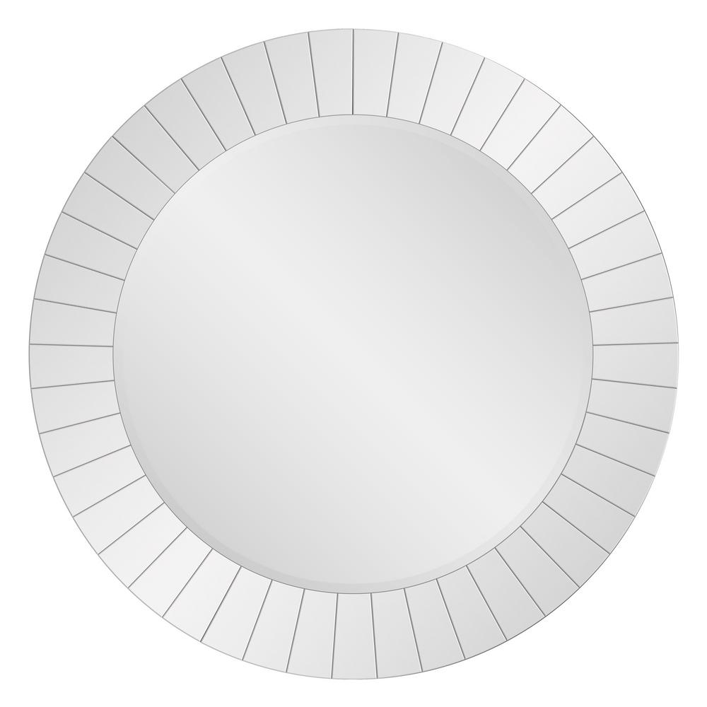 Pinnacle Frameless Beveled Round Silver Decorative Mirror Round Silver Decorative Mirror