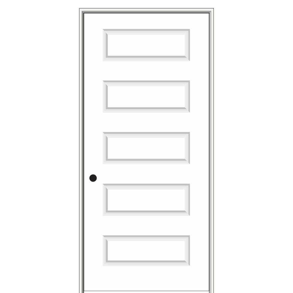 Mmi Door 30 In X 80 In Smooth Rockport Right Hand Solid Core Primed Molded Composite Single Prehung Interior Door