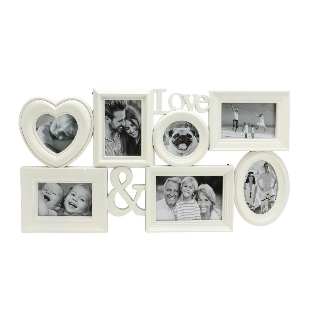 Northlight 26.5" White MultiSized "Love &" Photo Picture Frame Collage
