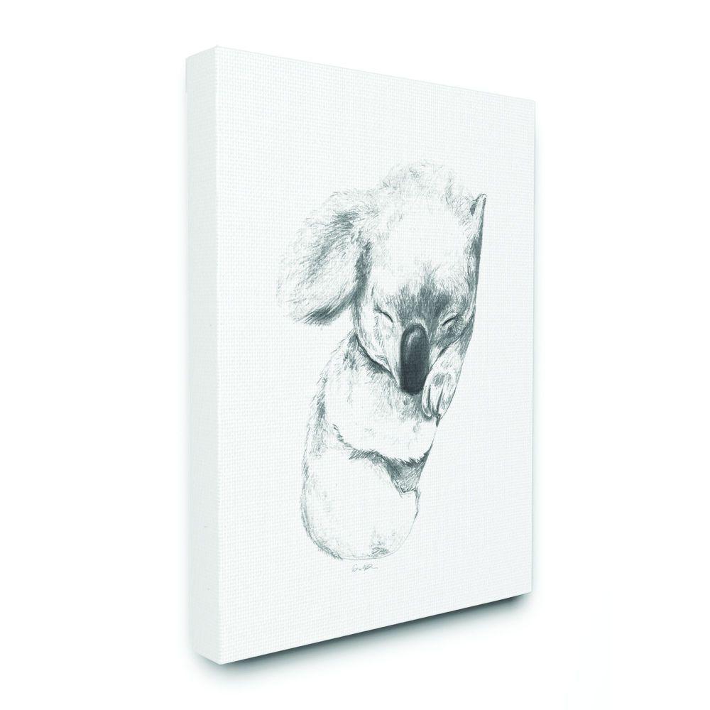 Stupell Industries Cute Koala Baby Animal Neutral Grey Drawing Design By Daphne Polselli Animal Canvas Wall Art 30 In X40 In p 428 Cn 30x40 The Home Depot