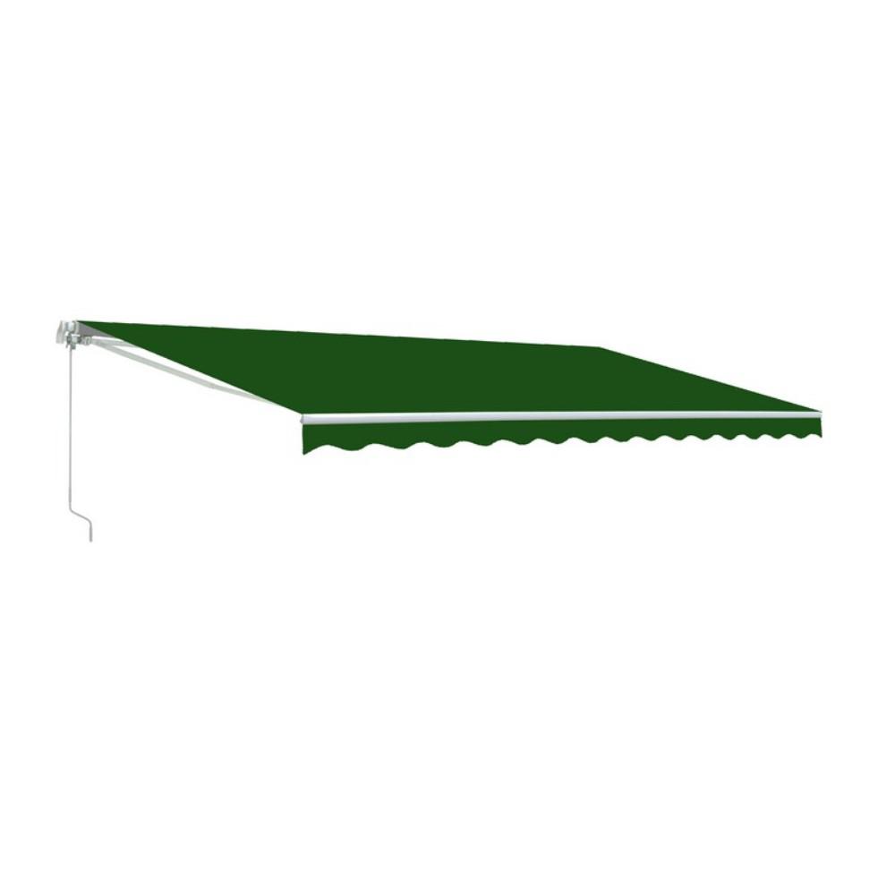 Aleko 13 Ft Manual Patio Retractable Awning 96 In Projection In Solid Green Aw13x8green39 Hd The Home Depot