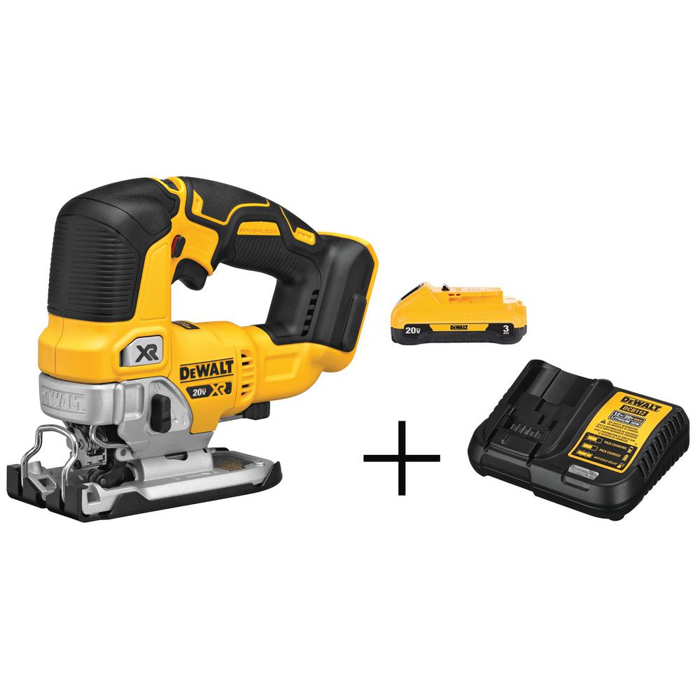 DEWALT 20-Volt MAX Lithium-Ion Brushless Cordless Jigsaw + Battery Pack