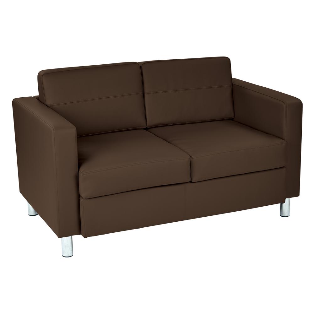 Metal Sofas Loveseats Living Room Furniture The Home Depot Pacific Dillon Java Vinyl Fabric Loveseat