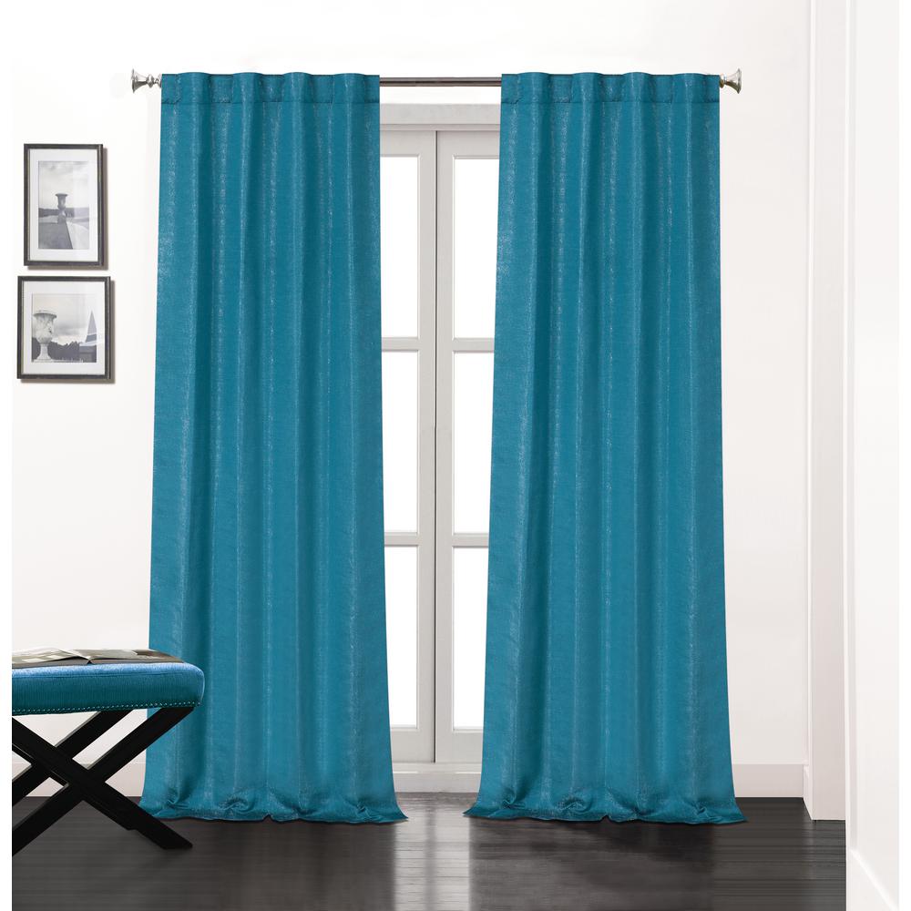 Dainty Home Soho 84 In L Polyester Double Layer Lined Rod Pocket L Polyester Double Layer Lined Rod Pocket Window Curtain Panel Pair In Teal 2 Pack Sohorp84te The Home Depot