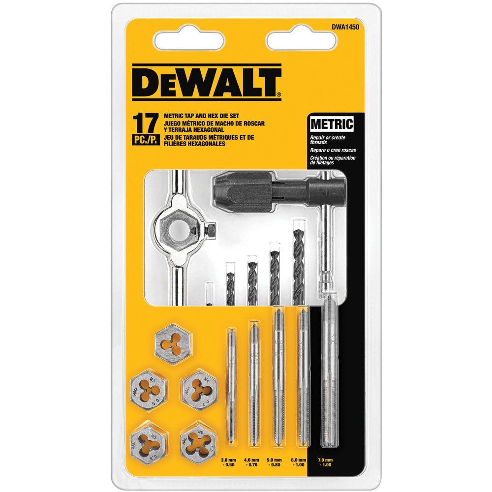 DEWALT Metric Tap and Die Set (17-Piece)-DWA1450 - The Home Depot