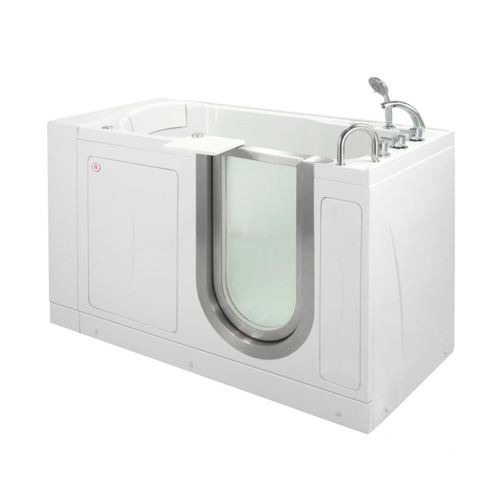 Ella Petite 52 in Acrylic Walk In Whirlpool  Bathtub in 