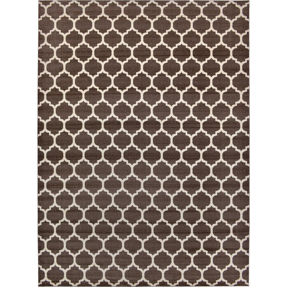 Unique Loom Trellis Philadelphia Dark Brown Beige 13 0 X 18 0 Area Rug