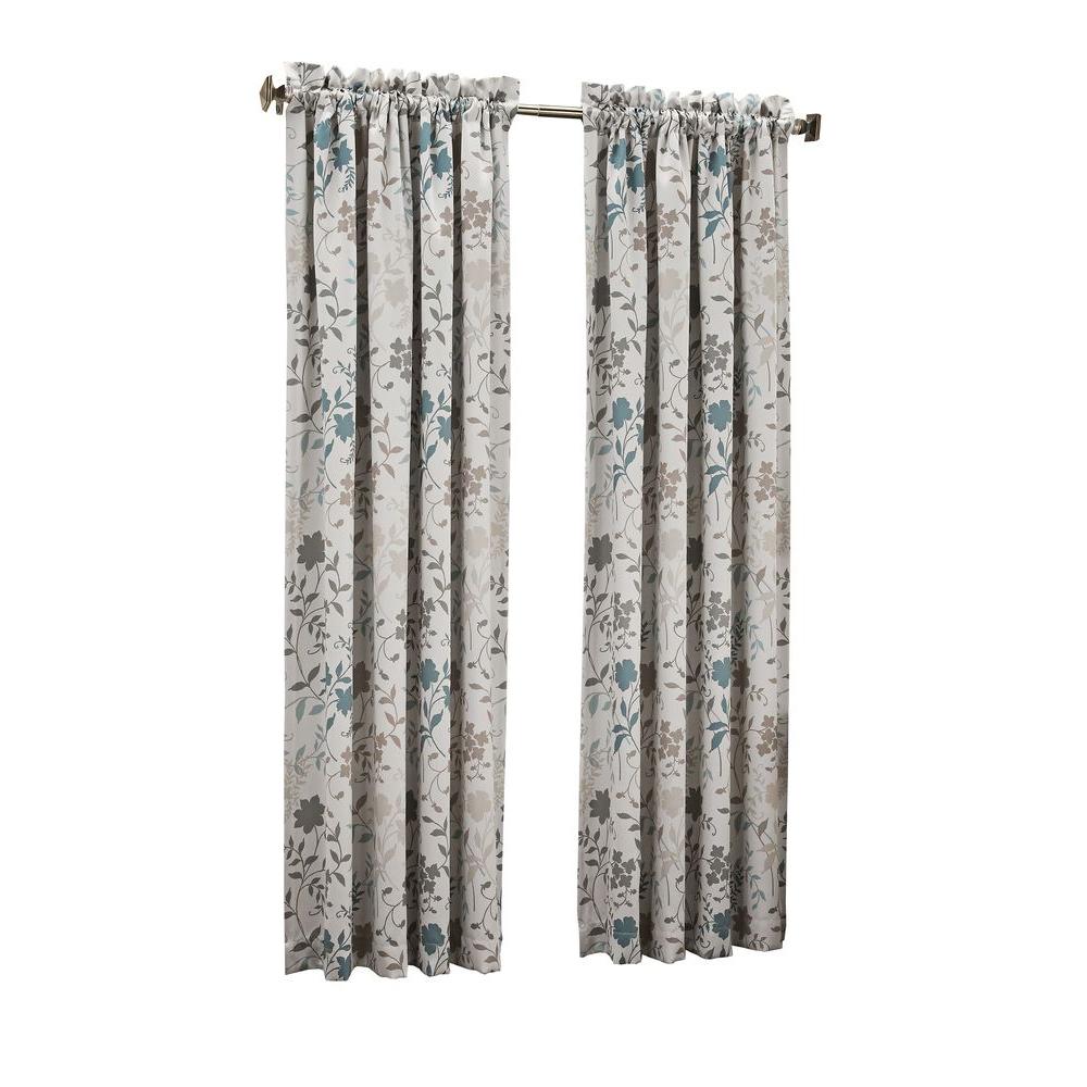 Sun Zero Semi Opaque Stone Abington Floral Printed Room Darkening