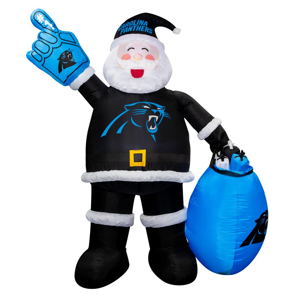 Logo Brands 7 Ft. Carolina Panthers Santa Inflatable-620291 - The Home 