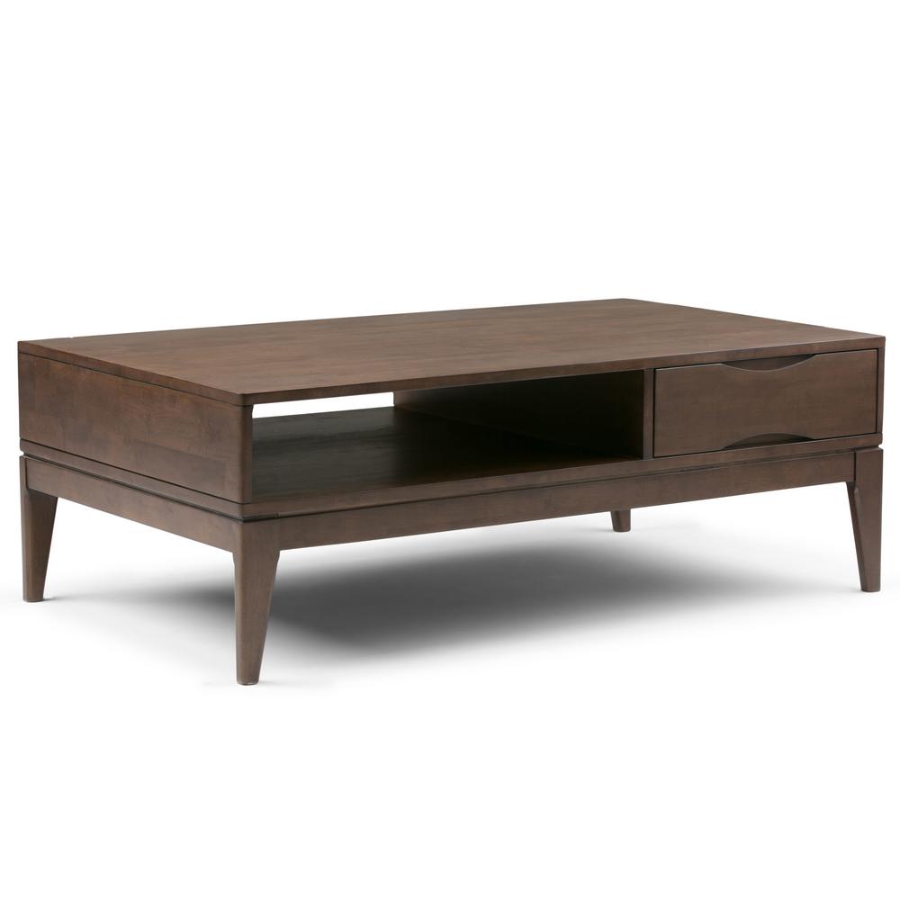 Simpli Home Harper Walnut Brown BuiltIn Storage Coffee Table3AXCHRP01 The Home Depot