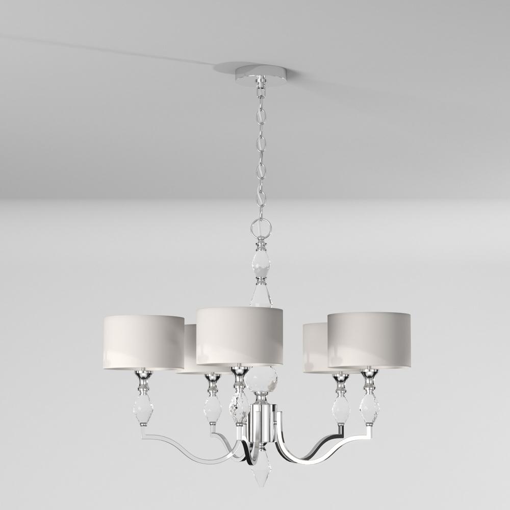 Designers Fountain Evi 5 Light Chrome Chandelier With White Linen Clear Faceted Crystal Shade 89985 Ch The Home Depot - Designers Fountain Chrome Chandelier Designers Fountain Evi 5 Light Chrome Chandelier With White Linen Clear Faceted Crystal Shade 89985 Ch The Home Depot - Designers Fountain Chrome Chandelier