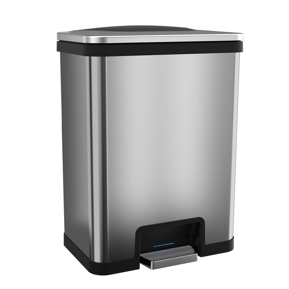 Halo TapCan 13 Gal. Step Pedal Sensor Trash Can (Black Trim)TC13SB The Home Depot