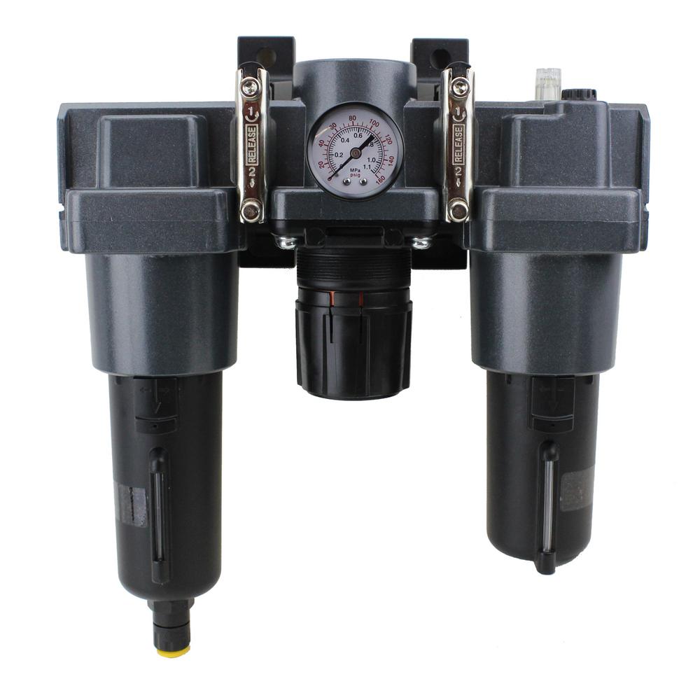 3/4 in. NPT Metal FRL Air Filter Regulator and Lubricator System