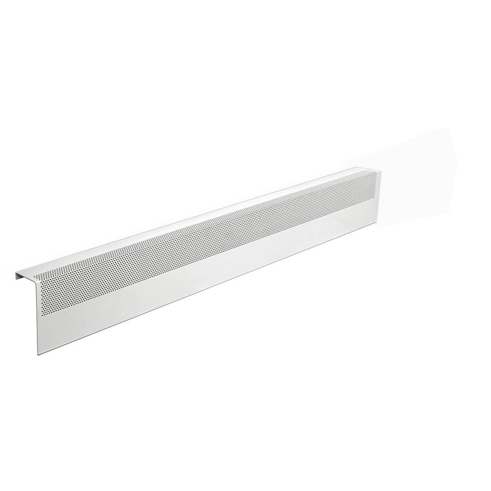 Baseboarders Basic Series 4 Ft Galvanized Steel Easy Slip On Baseboard Heater Cover In White