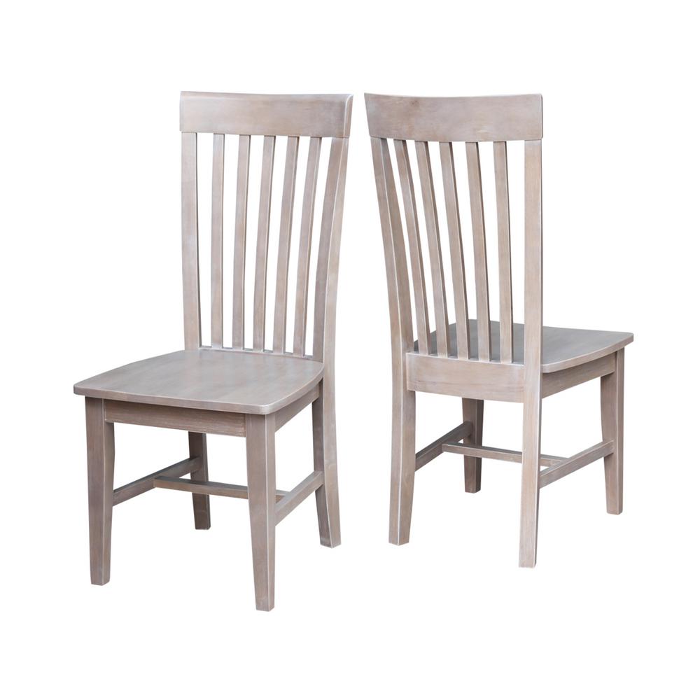International Concepts Milan Weathered Gray Wood Dining Chair Set Cosmo Weathered Gray Wood Mission Dining Chair Set Of 2