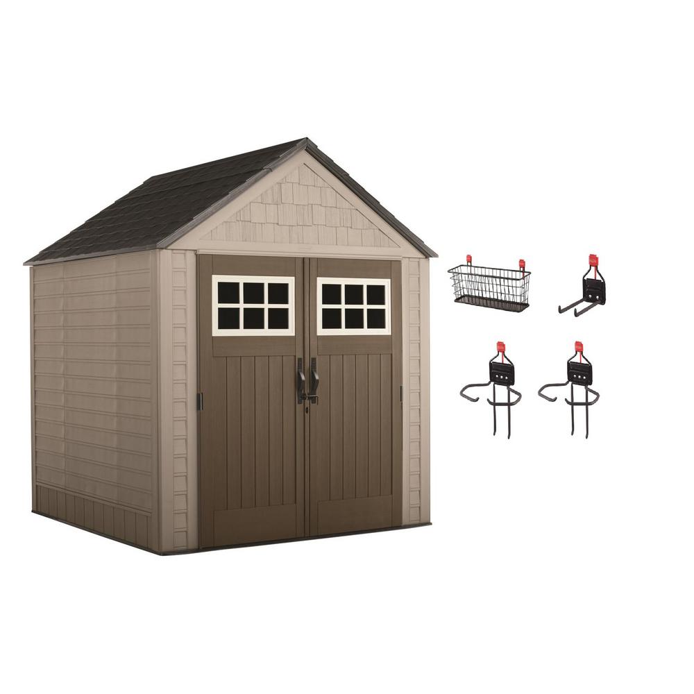 Rubbermaid Big Max 7 Ft X 7 Ft Storage Shed With Accessory Kit