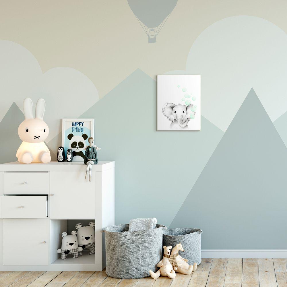 The Kids Room By Stupell 10 In X 15 In Cute Cartoon Baby Elephant Zoo Painting By Studio Q Wood Wall Art Brp 2410 Wd 10x15 The Home Depot