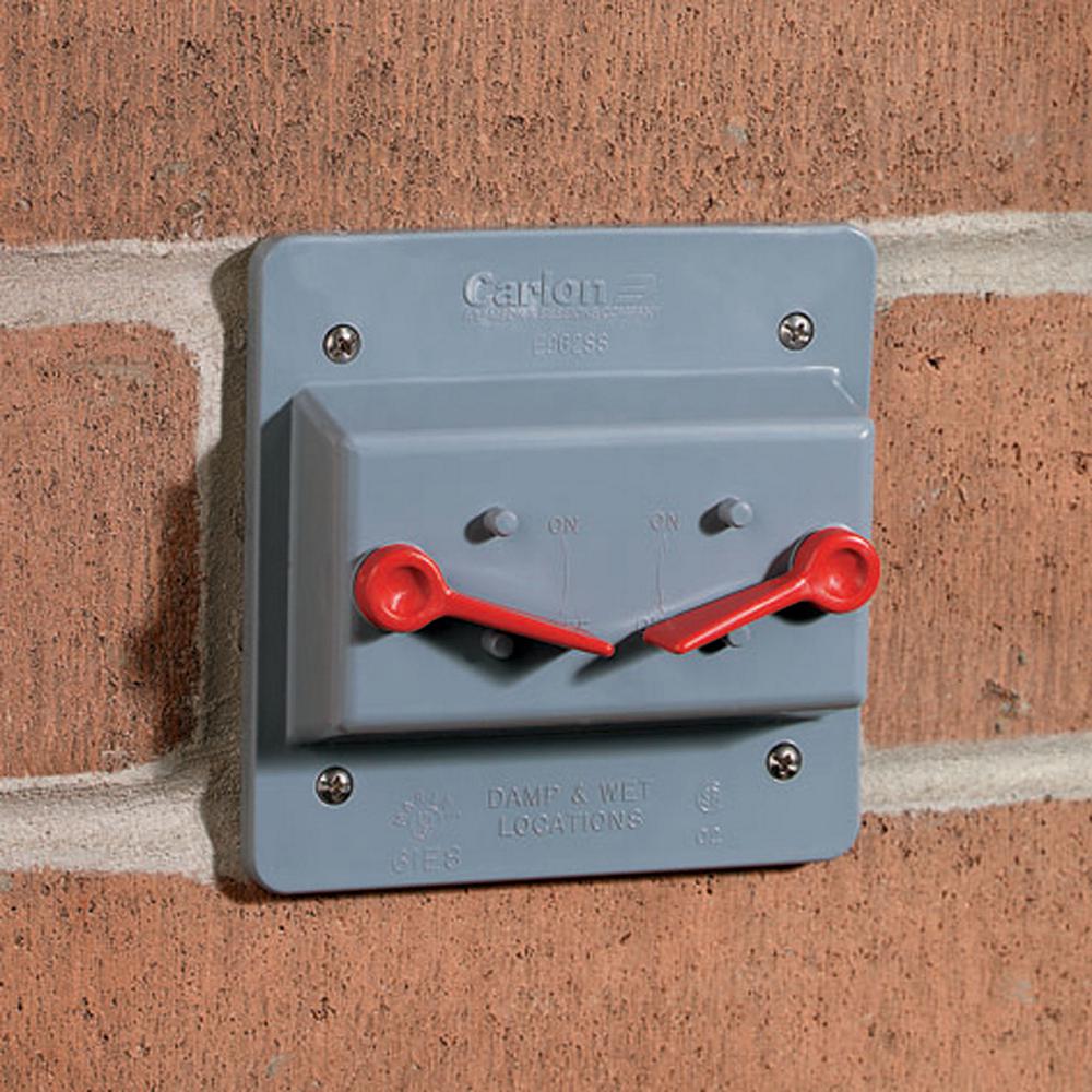 Carlon Electrical Box Cover Enclosure 2 Gang Weatherproof Toggle Case