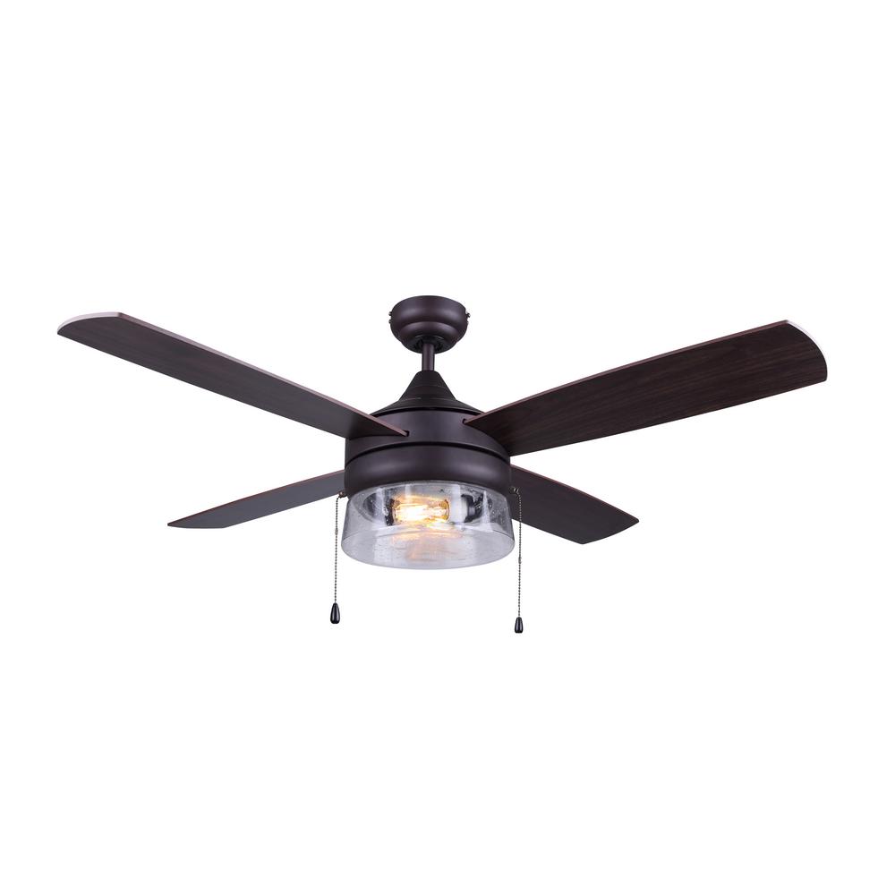 Canarm Mill 48 In Indoor Oil Rubbed Bronze Downrod Mount Ceiling Fan With Light Kit