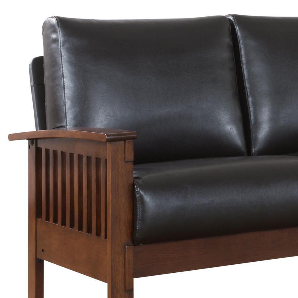 Homesullivan Dark Brown Bicast Leather Loveseat 409912 2bc The Homesullivan Dark Brown Bicast Leather