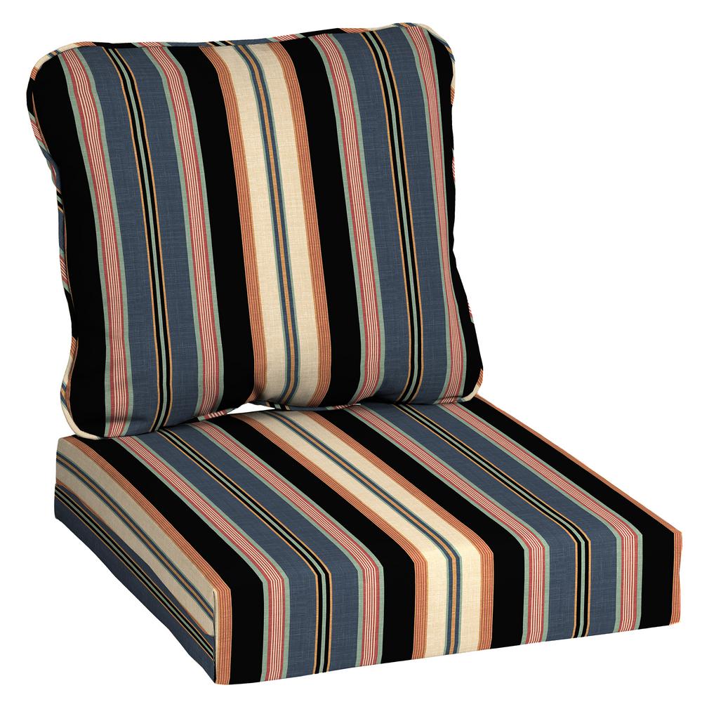 Striped Hampton Bay Black Outdoor Cushions Patio Furniture