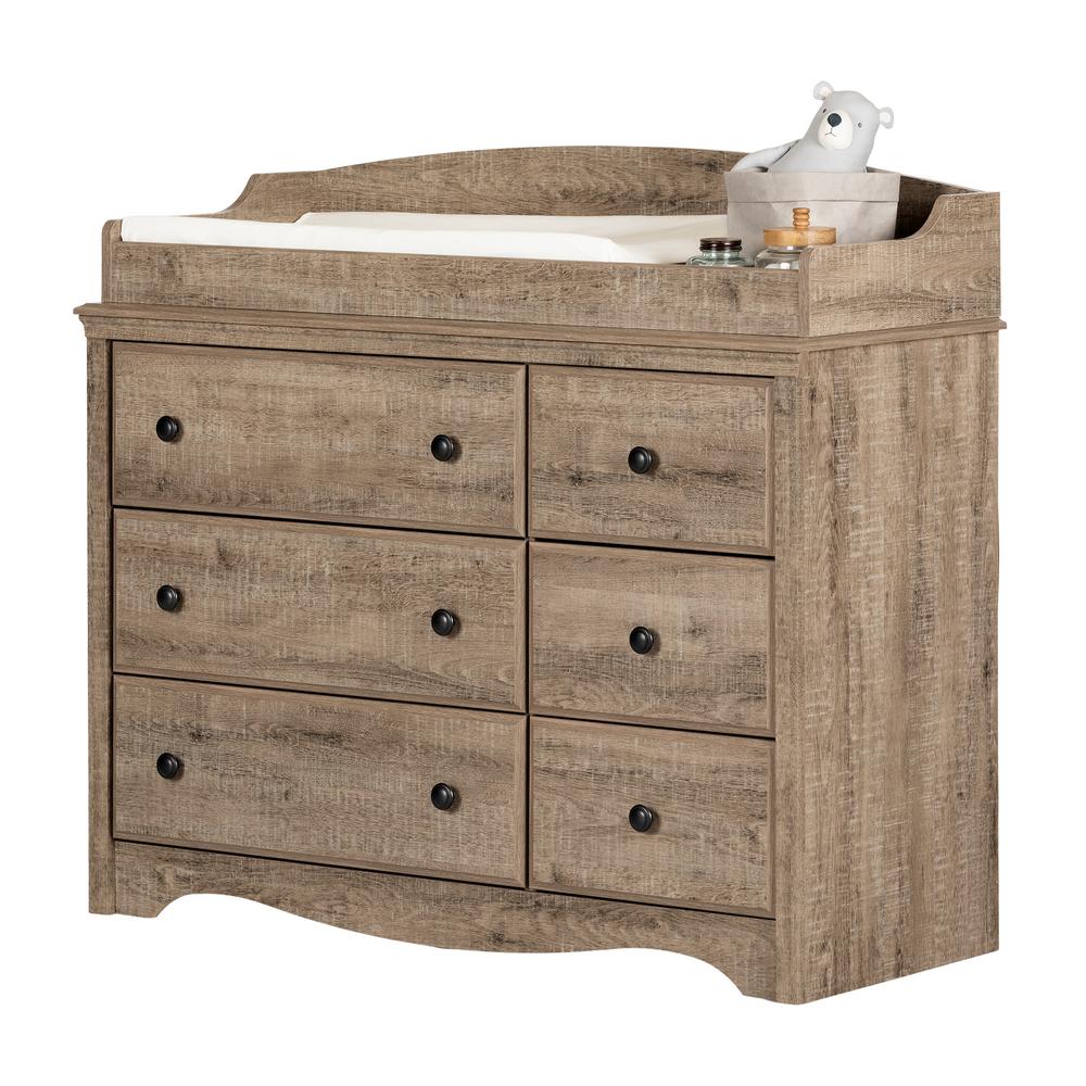 South Shore Angel Weathered Oak Changing Table 12547 The Home Depot
