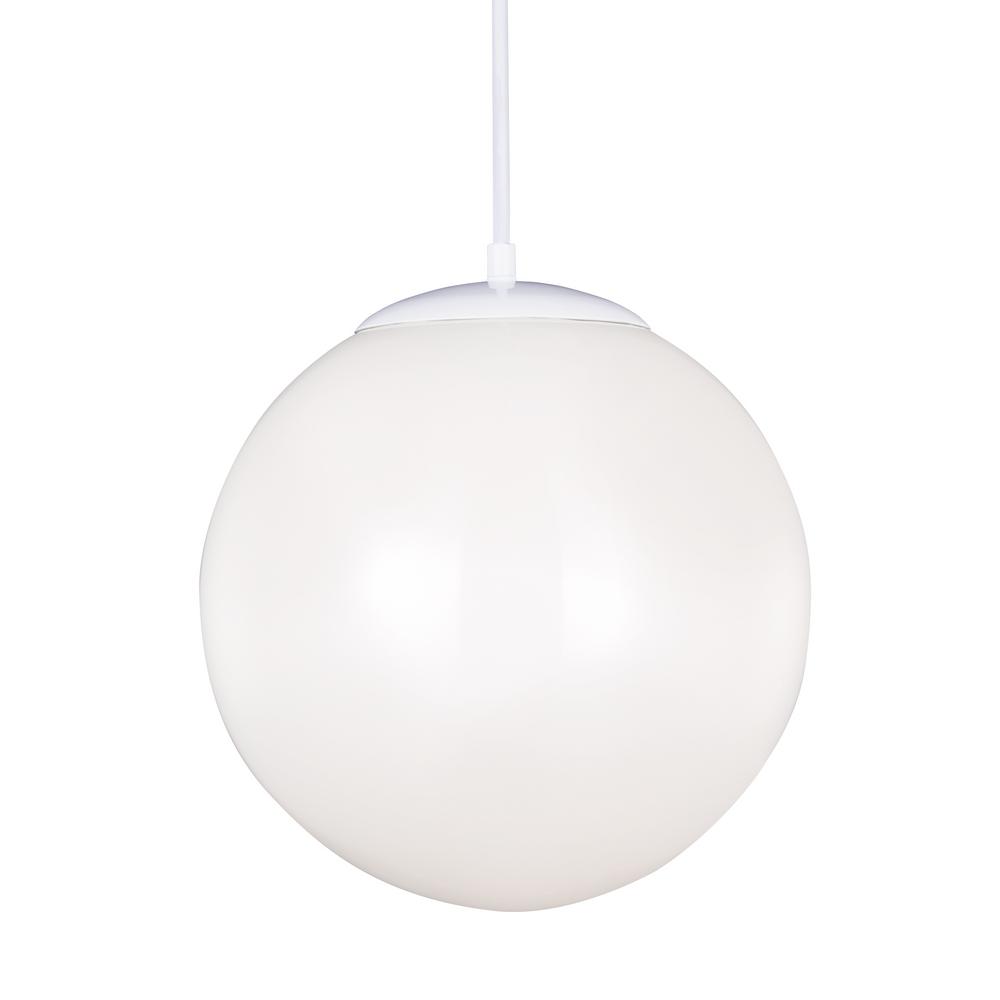 Sea Gull Lighting Hanging Globe 1-Light White Pendant with LED Bulb by Sea Gull Lighting