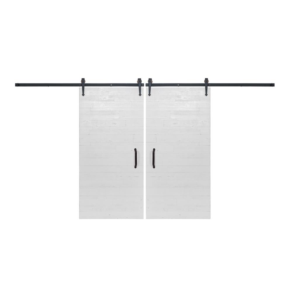 Rustica Hardware BiParting 42 in. x 84 in. Rustica Reclaimed White