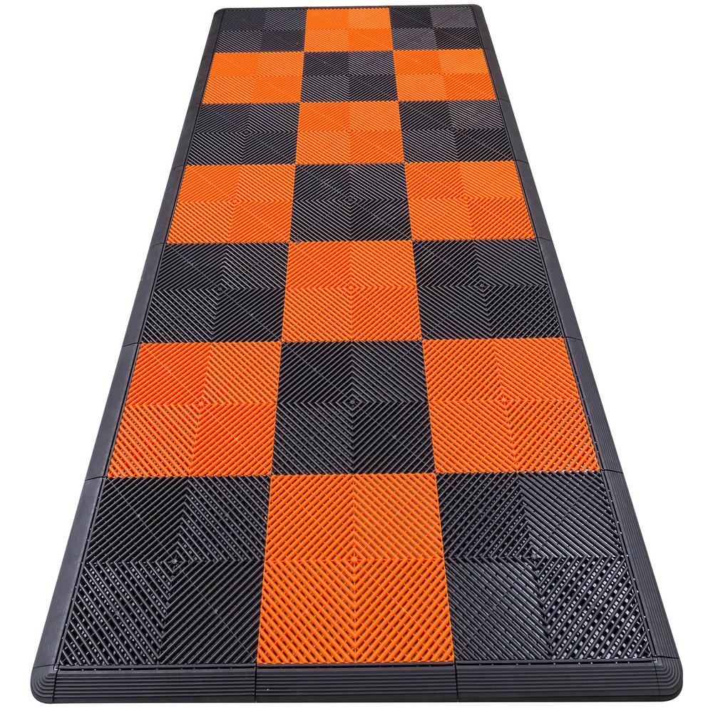 Orange And Black Interlocking Tile Garage Flooring The Home