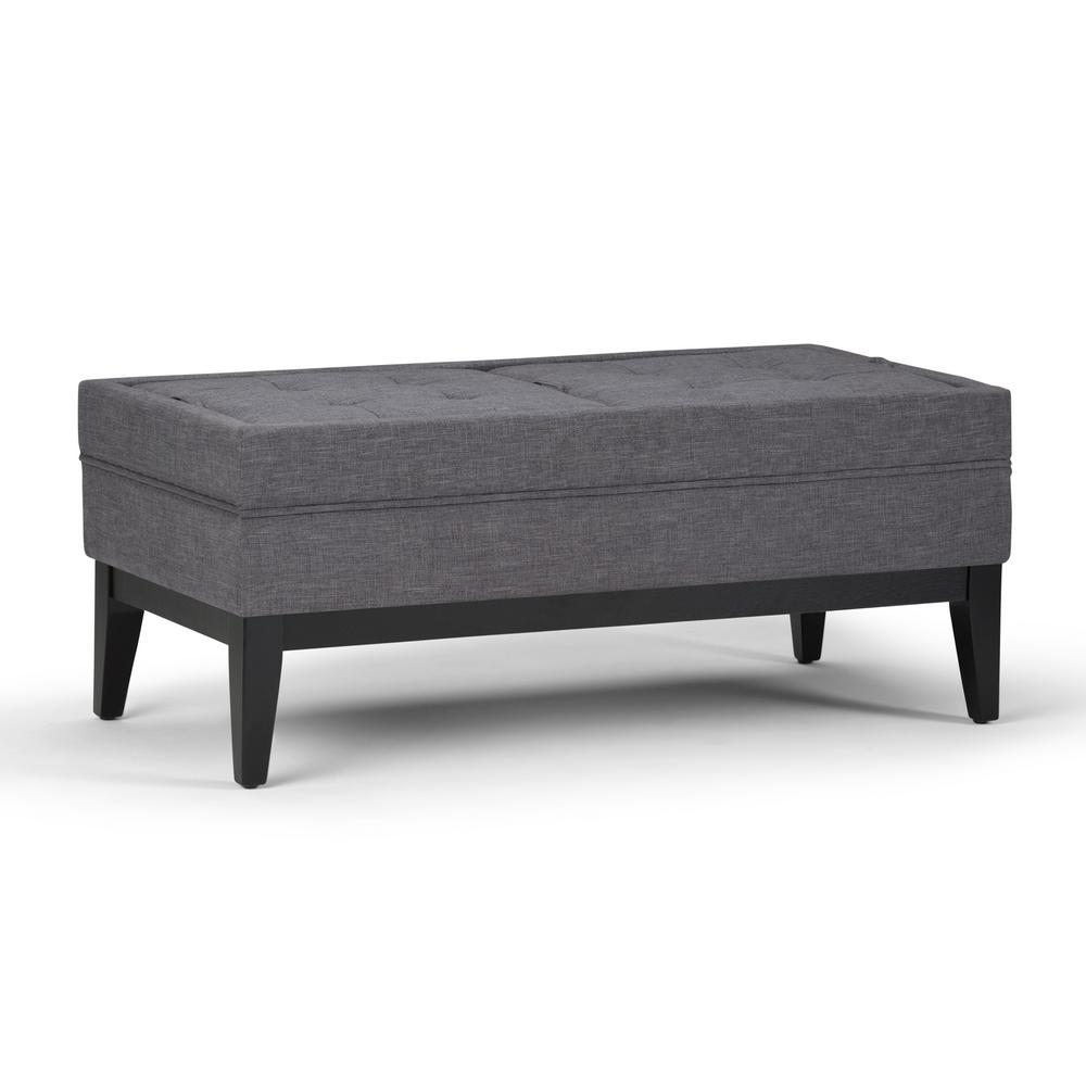 Simpli Home Castlerock Slate Grey Storage Ottoman Bench 3axcot 243 Simpli Home Castlerock Slate Grey Storage Ottoman Bench