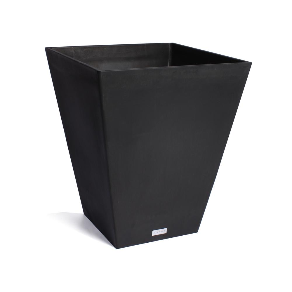 Veradek Nobleton 16 In Square Black Plastic Planter NBV18B The Home   Black Veradek Plant Pots Nbv22b 64 600 