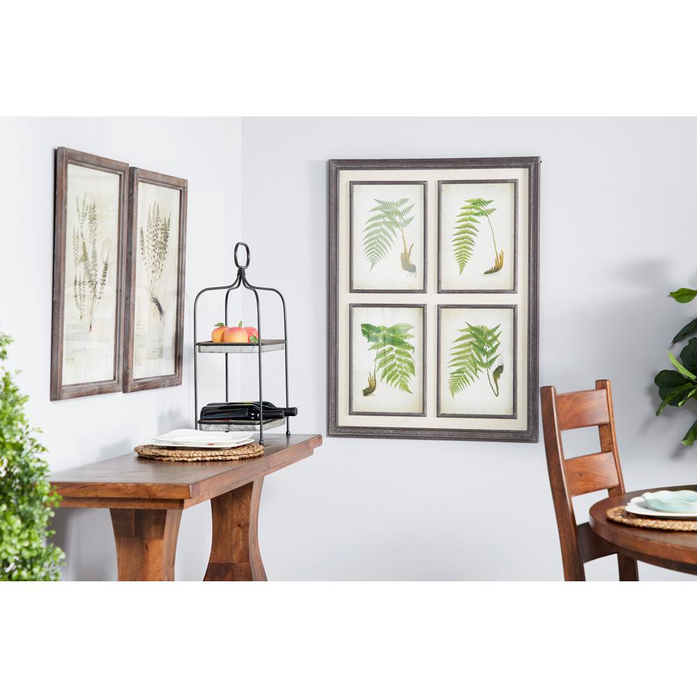 Litton Lane Large Rectangular Vintage Style Green Fern