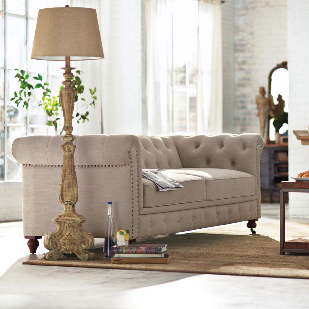 Home Decorators Collection Gordon Natural Linen Sofa 0849400400