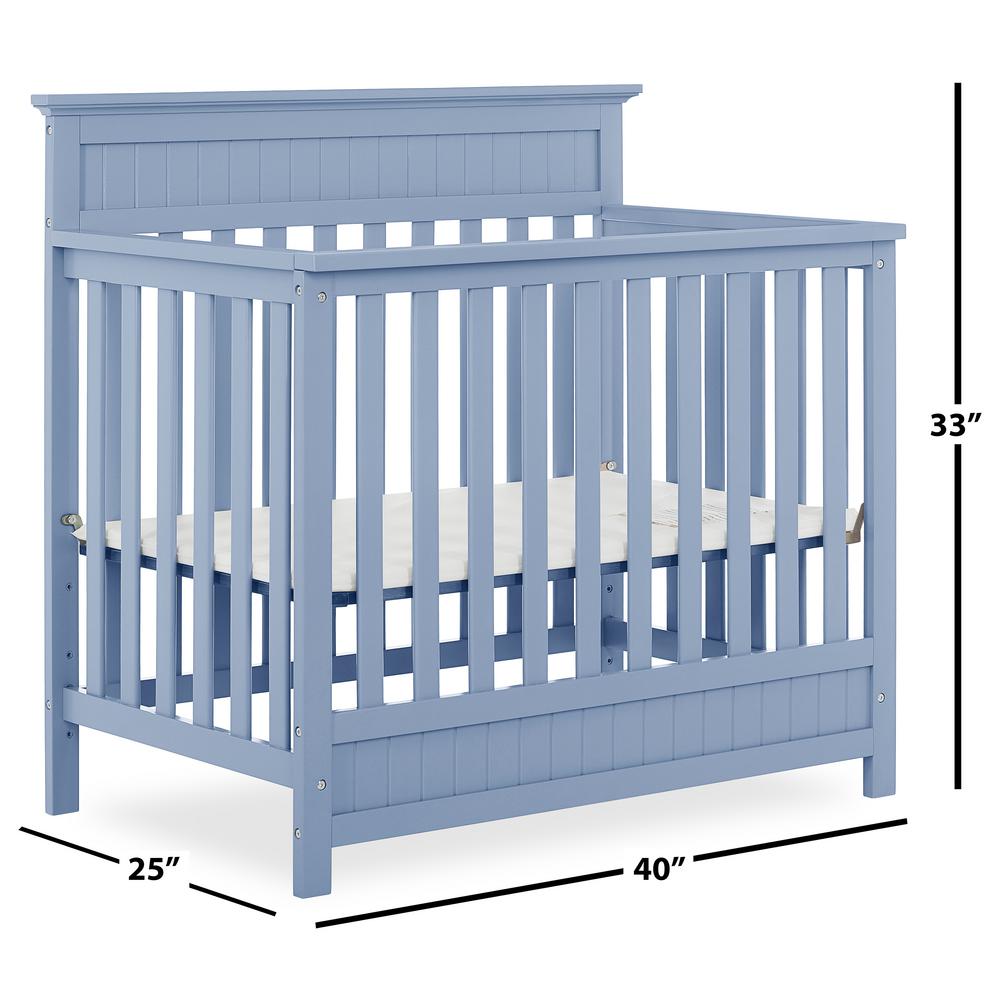 blue mini crib