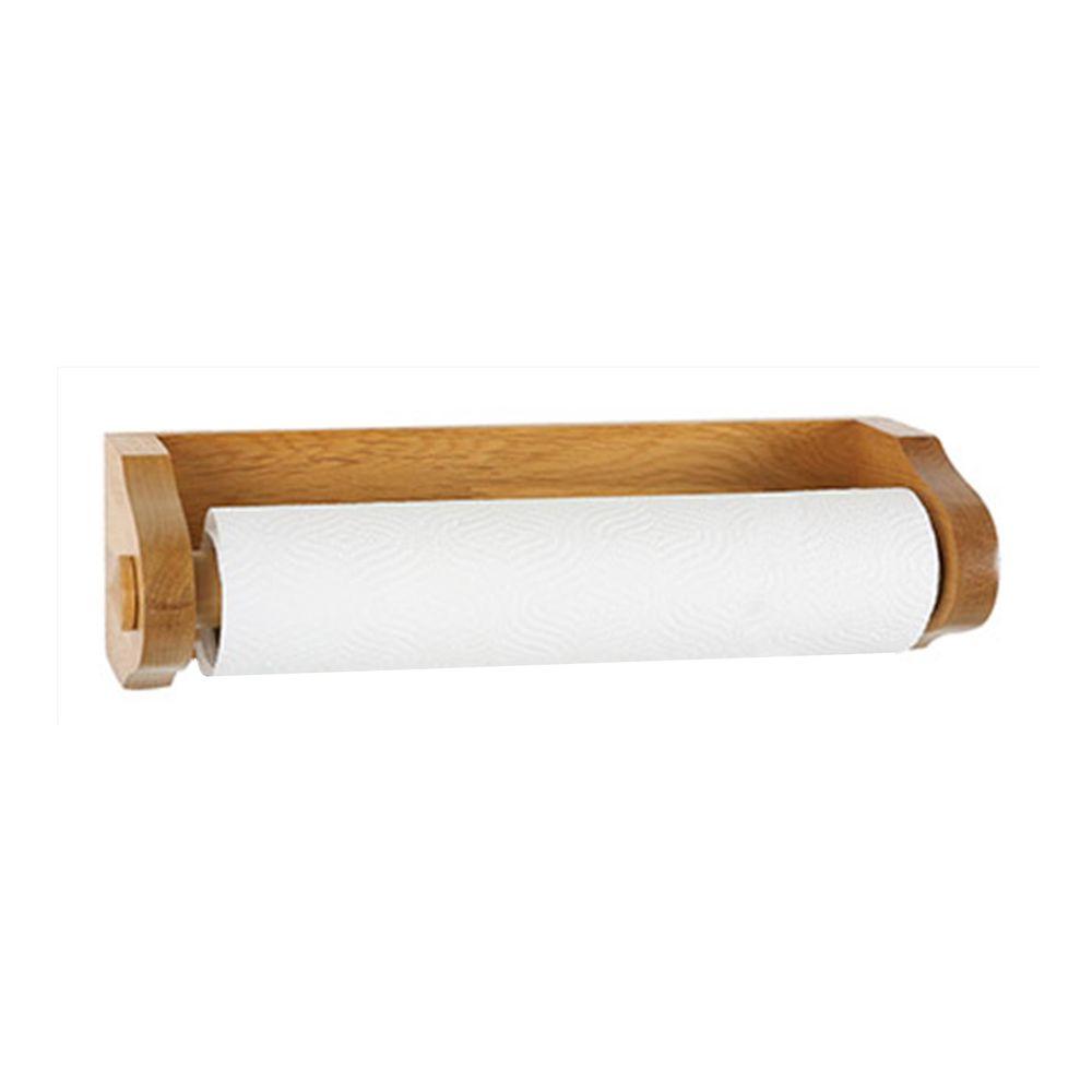 wooden paper towel holder with shelf