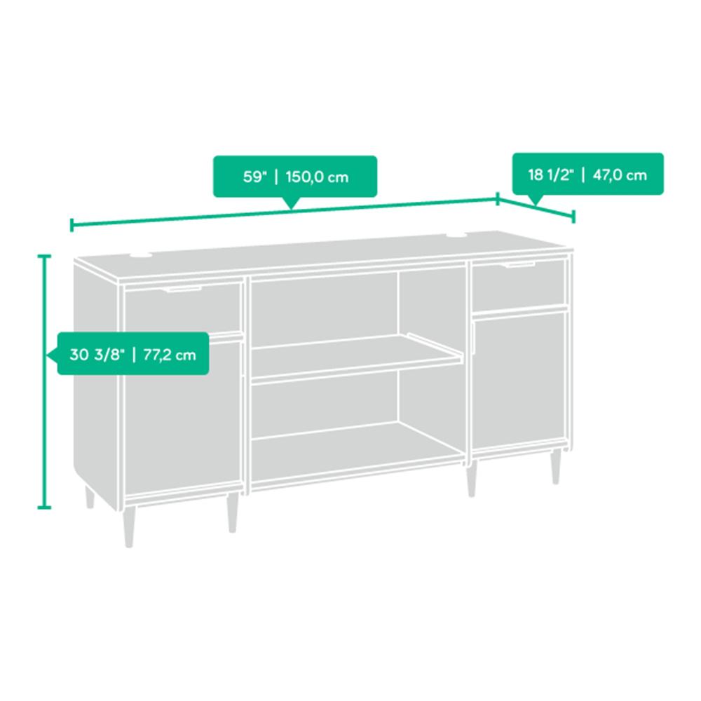 Sauder Clifford Place Grand Walnut Credenza With Slide Out Printer Sauder Clifford Place Grand Walnut