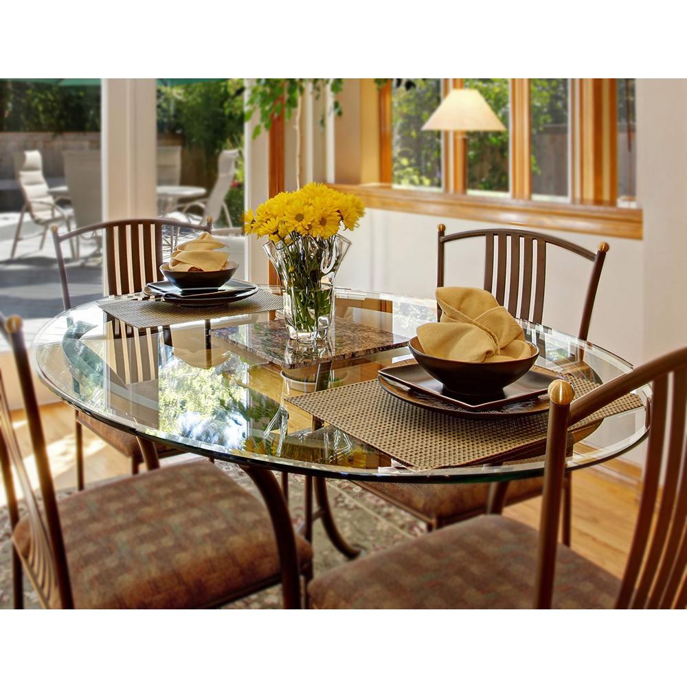 Fab Glasirror 48 In Clear Round Glass Table Top 1 2