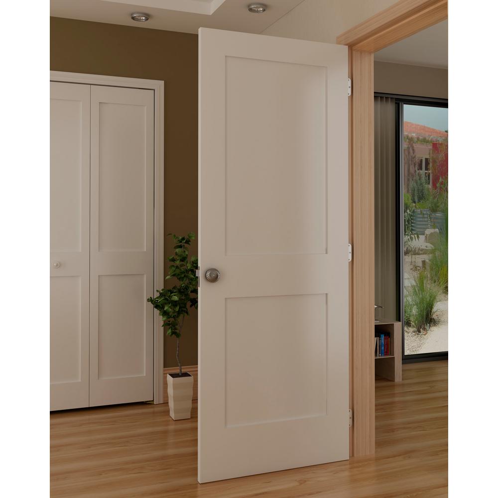 Kimberly Bay 36 In X 80 In White 2 Panel Shaker Solid Core Pine Interior Door Slab