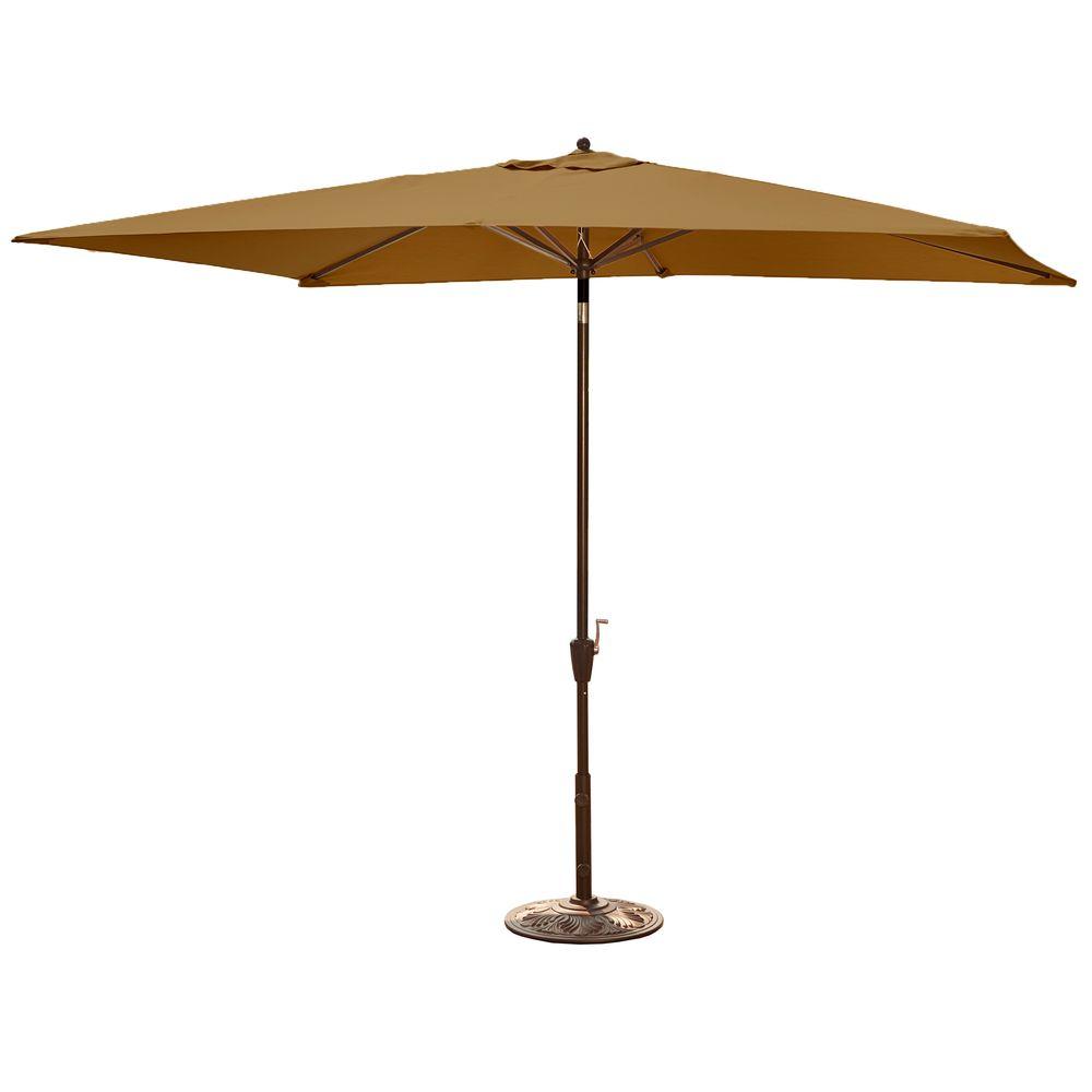 Island Umbrella Brown Patio Umbrellas Patio Furniture The Home Depot