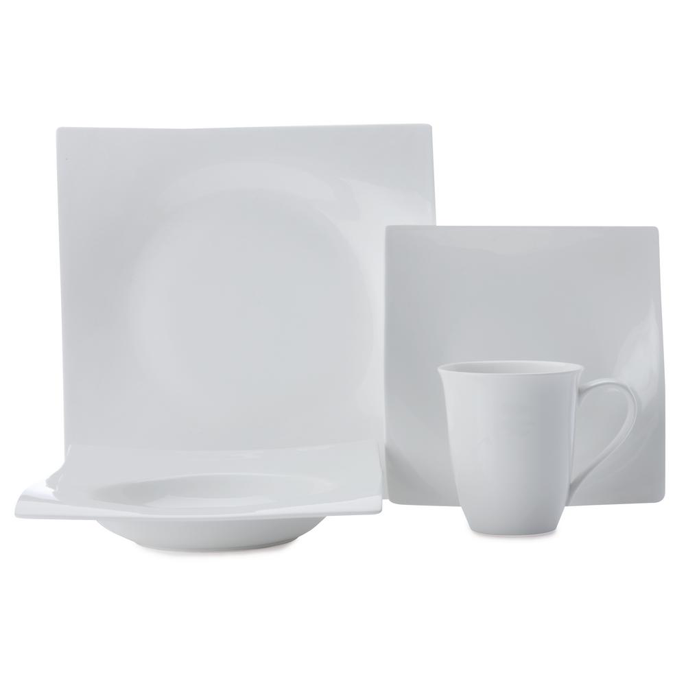 Maxwell & Williams White Basics Motion Porcelain Dinner Set (16Piece)RP00916 The Home Depot Maxwell & Williams White Basics Motion Porcelain Dinner Set (16Piece)RP00916 The Home Depot