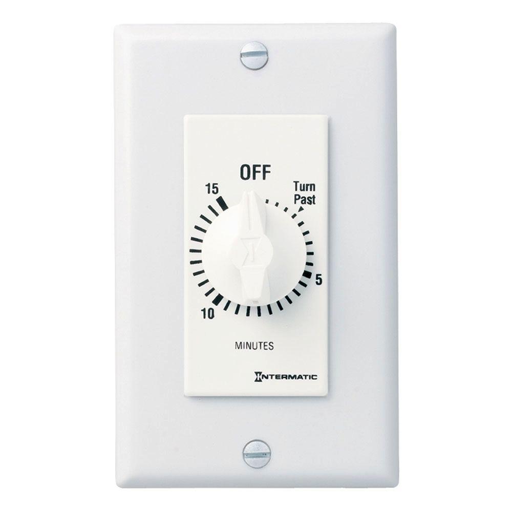 Intermatic 20 Amp 15-Minute Spring Wound In-Wall Timer - White-SW15MWK ...