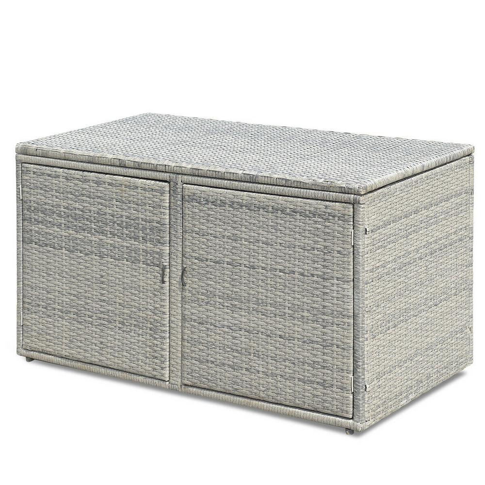 Casainc 88 Gal Rattan Garden Patio Storage Container Deck Box Wf Hw62862 The Home Depot