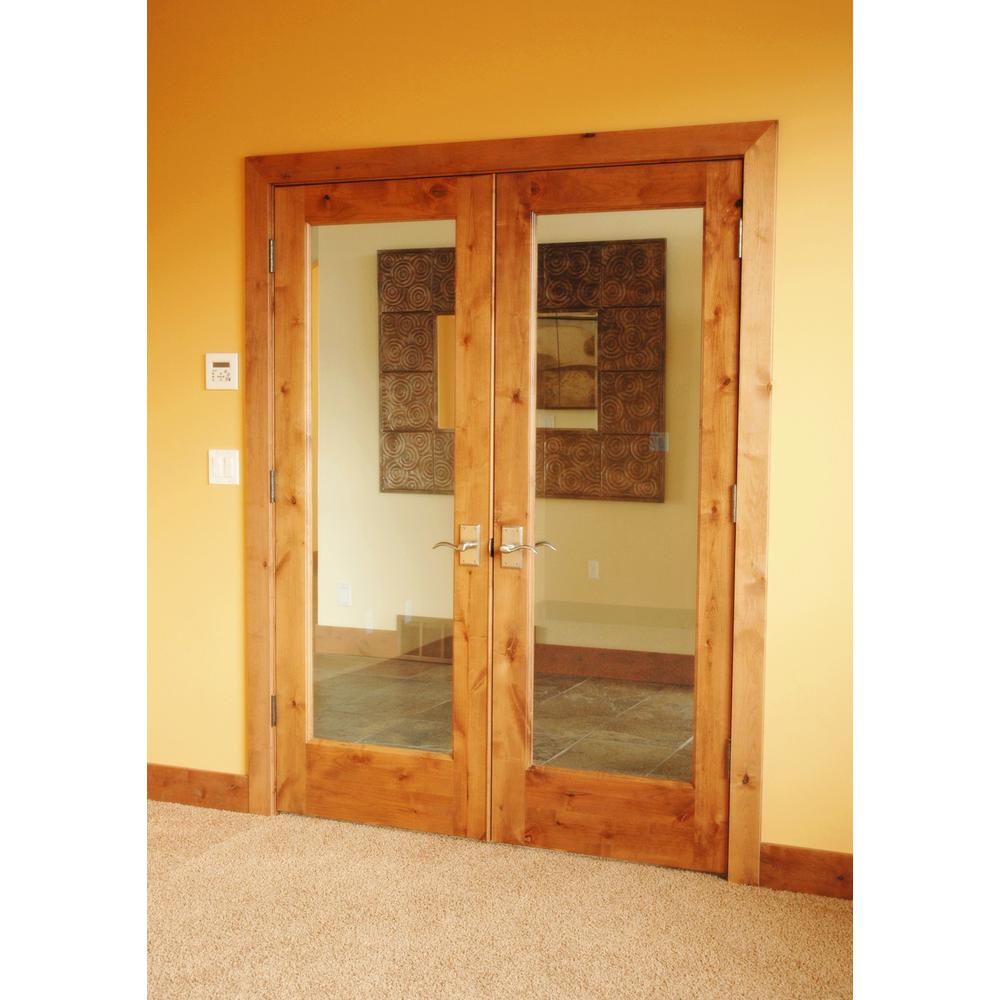 Krosswood Doors 60 In X 96 In Rustic Knotty Alder 1 Lite Clear