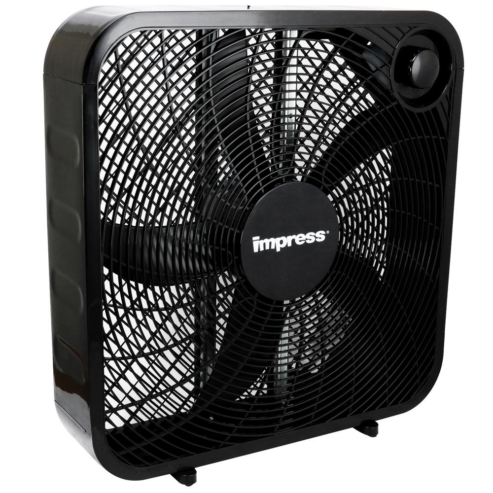 BOX FAN 3-Speed w// Adjustable Thermostat Room Cooling Floor Fans 20/" Lasko Gray