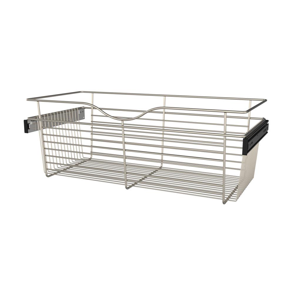 Rev A Shelf 30 In X 11 In Satin Nickel Closet Pull Out Basket Cb